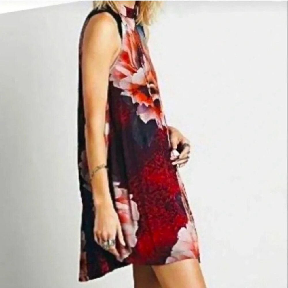 Free People New Romantics Floral Peony Sleeveless A-Line Mini Dress Sz XS RARE